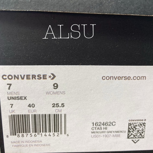 Converse Ctas Suede HI Mercury Grey W AUTHENTIC - Picture 8 of 8